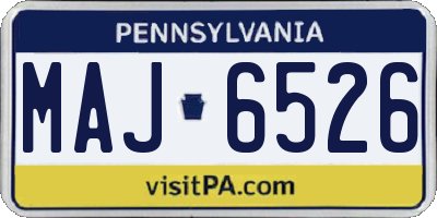 PA license plate MAJ6526