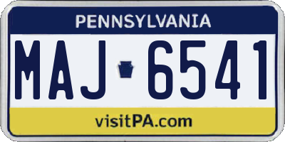 PA license plate MAJ6541