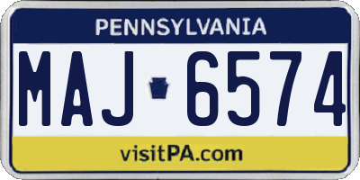 PA license plate MAJ6574