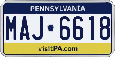 PA license plate MAJ6618