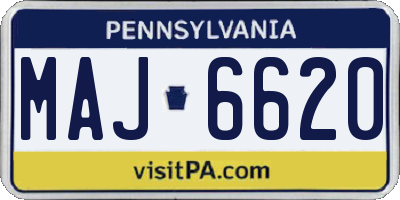 PA license plate MAJ6620