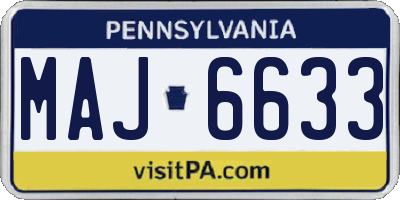 PA license plate MAJ6633