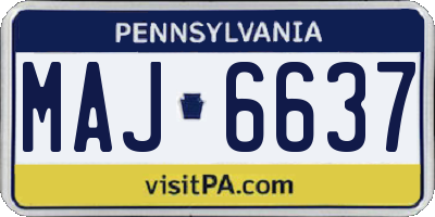 PA license plate MAJ6637