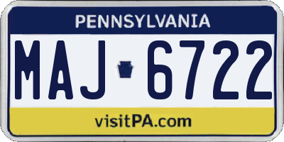 PA license plate MAJ6722