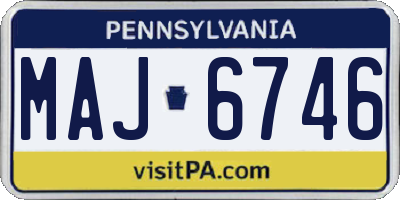 PA license plate MAJ6746