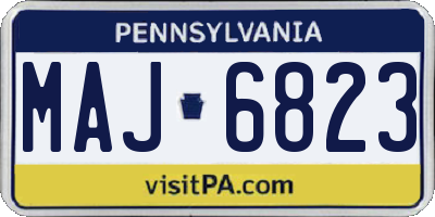 PA license plate MAJ6823