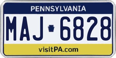 PA license plate MAJ6828