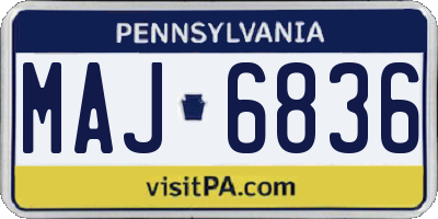 PA license plate MAJ6836