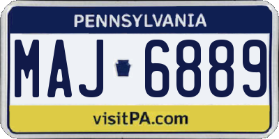 PA license plate MAJ6889