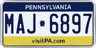 PA license plate MAJ6897