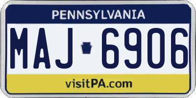 PA license plate MAJ6906