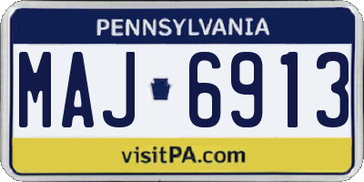 PA license plate MAJ6913