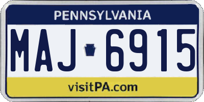 PA license plate MAJ6915