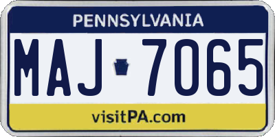PA license plate MAJ7065
