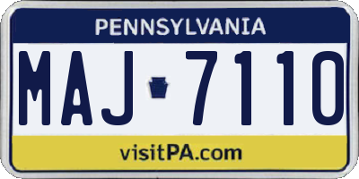 PA license plate MAJ7110