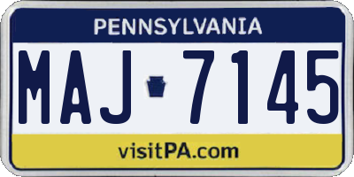 PA license plate MAJ7145