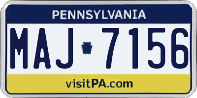 PA license plate MAJ7156