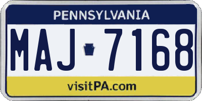 PA license plate MAJ7168