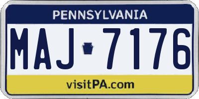 PA license plate MAJ7176