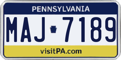 PA license plate MAJ7189