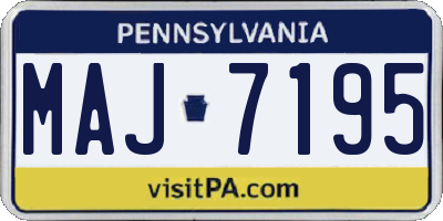 PA license plate MAJ7195