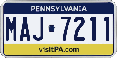 PA license plate MAJ7211