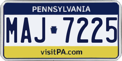 PA license plate MAJ7225