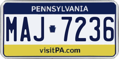 PA license plate MAJ7236