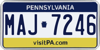 PA license plate MAJ7246