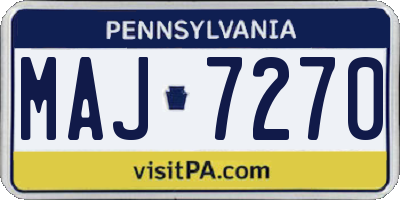 PA license plate MAJ7270
