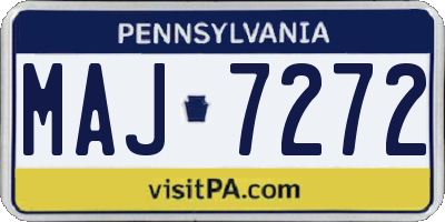 PA license plate MAJ7272