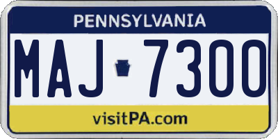 PA license plate MAJ7300
