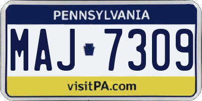 PA license plate MAJ7309
