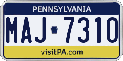 PA license plate MAJ7310