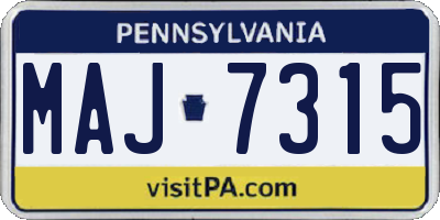 PA license plate MAJ7315