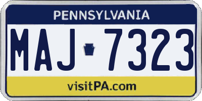 PA license plate MAJ7323