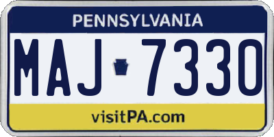 PA license plate MAJ7330