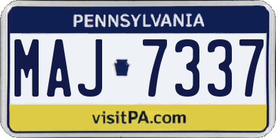 PA license plate MAJ7337