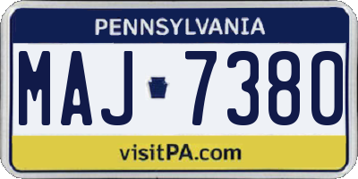 PA license plate MAJ7380