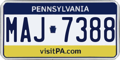 PA license plate MAJ7388