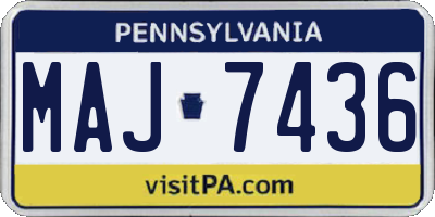 PA license plate MAJ7436