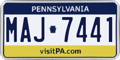 PA license plate MAJ7441