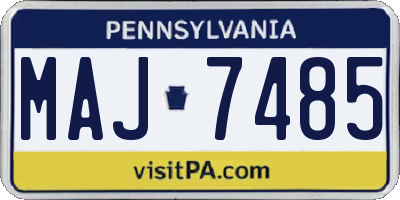 PA license plate MAJ7485