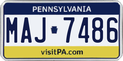 PA license plate MAJ7486