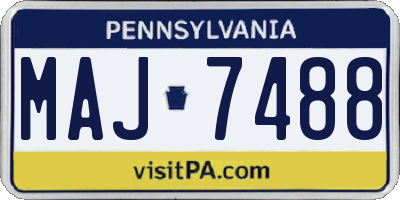 PA license plate MAJ7488