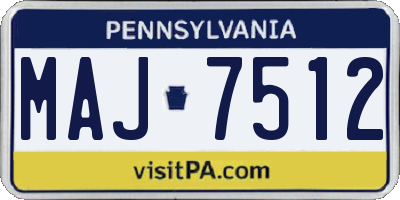 PA license plate MAJ7512