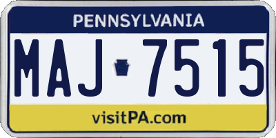 PA license plate MAJ7515