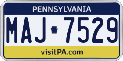 PA license plate MAJ7529