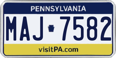 PA license plate MAJ7582