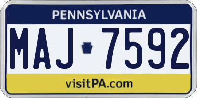PA license plate MAJ7592